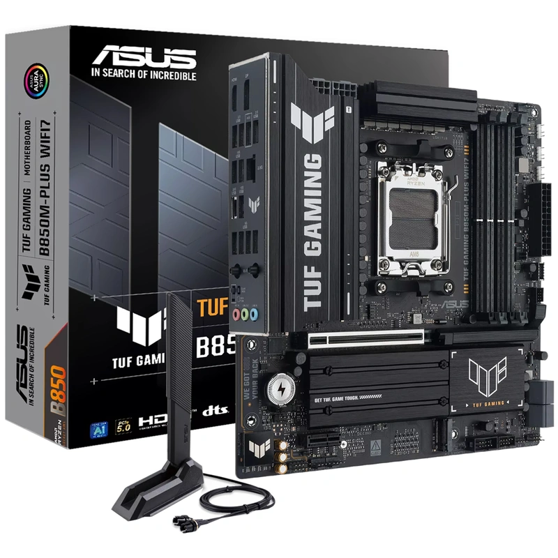 Placa Mãe ASUS TUF Gaming B850M-PLUS Wi-Fi 7 Socket AM5 DDR5 AMD B850 Micro ATX