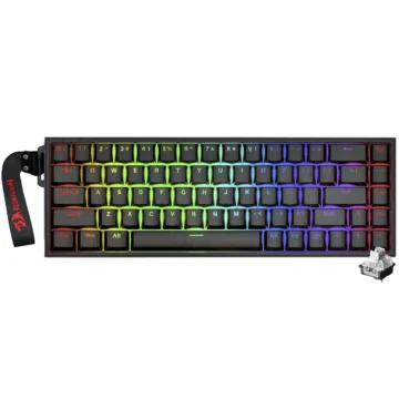 Teclado Gamer Mecânico Redragon K631RGB-PRO-P Castor Pro Wireless RGB Inglês - Preto