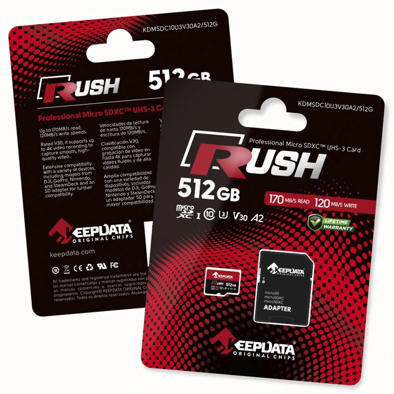 Cartão de Memória Micro SD Keepdata Rush C10 U3 V30 A2 256GB - KDMSDC10U3V30A2256G - Imagem 3