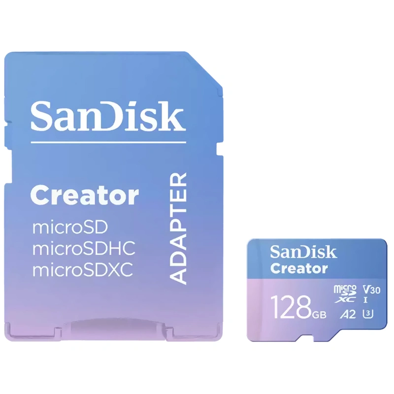Cartão de Memória Micro SD SanDisk Creator 128GB U3 V30 4K UHD - SDSQXAA-128G-GN6MS