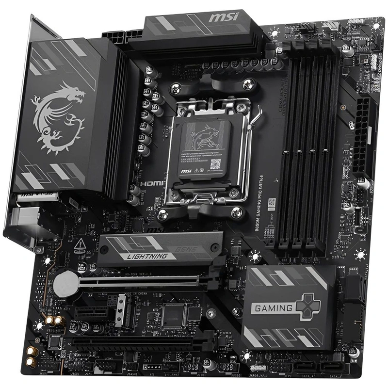 Placa Mãe MSI B850M Gaming Pro Wi-Fi6E Socket AM5 DDR5 AMD B850M Micro ATX - Imagem 2