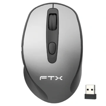 Mouse FTX MWB40 Wireless Bluetooth - Cinza Preto USB Receiver 2.4GHz