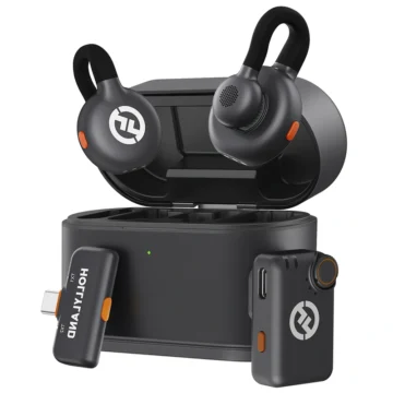 Microfone Hollyland Lark M2S Lavalier Mini Combo Wireless USB-C - Space Cinza