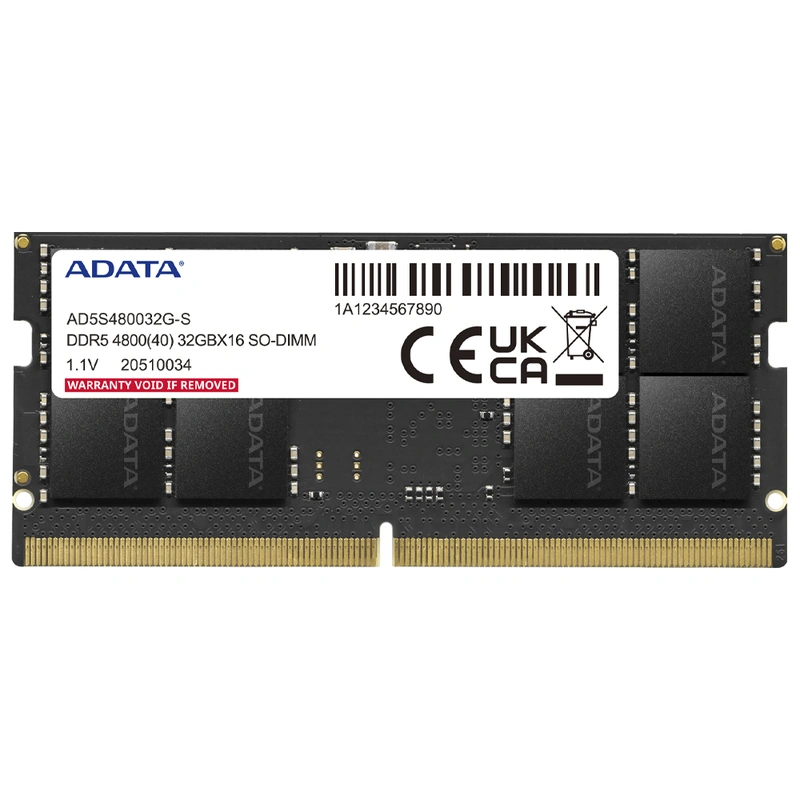 Memória RAM para Notebook ADATA DDR5 32GB 4800MHz - AD5S480032G-S SODIMM