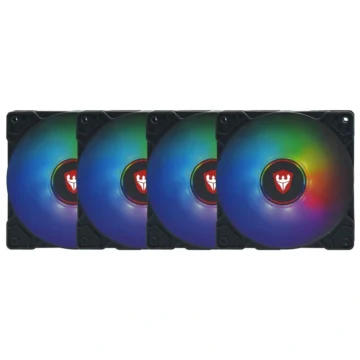 Cooler para Gabinete Satellite RGB-31K 12X12 - Kit com 4 Preto