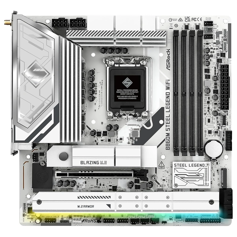 Placa Mãe ASRock B860M Steel Legend Wi-Fi Socket LGA 1851 DDR5 Intel B860 - Imagem 3