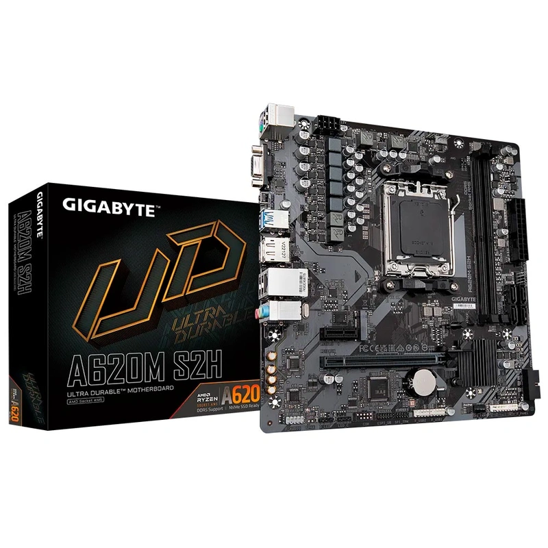 Placa Mãe Gigabyte A620M S2H Socket AM5 VGA DDR5 AMD A620 2 Slots DDR5 Dual Channel