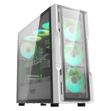 Gabinete Gamer darkFlash DK431 Glass ATX 4 Cooler ARGB - Branco