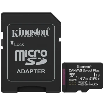 Cartão de Memória Micro SD Kingston Canvas Select Plus C10 U3 V30 A1 1TB - SDCS31TB