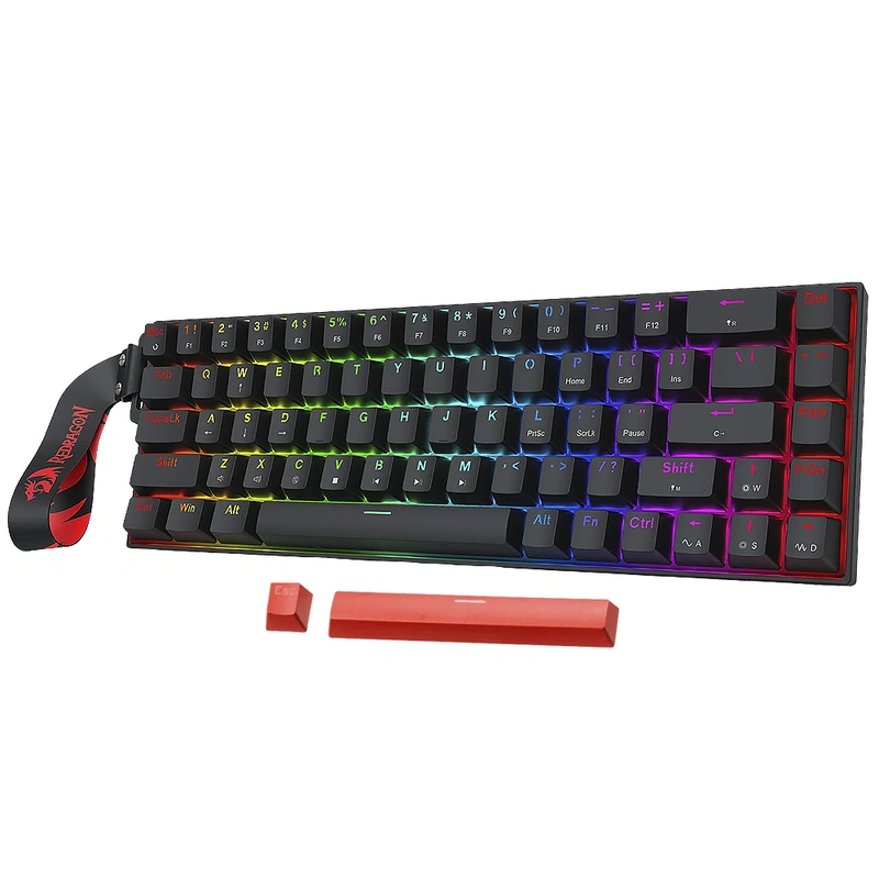 Teclado Gamer Mecânico Redragon K631RGB-PRO-P Castor Pro Wireless RGB Inglês - Preto - Imagem 2