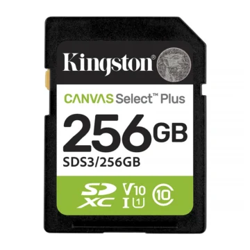 Cartão de Memória SD Kingston Canvas Select Plus C10 256GB - SDS3256GB