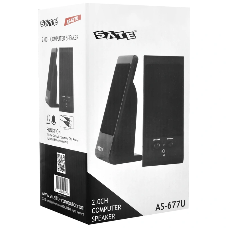 Caixa de Som Satellite AS-677U USB - Preto 2w Com fio - Imagem 3