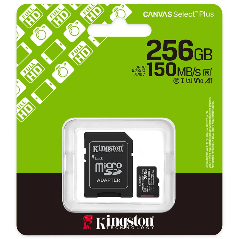 Cartão de Memória Micro SD Kingston Canvas Select Plus C10 U1 V10 A1 256GB - SDCS3256GB - Imagem 3
