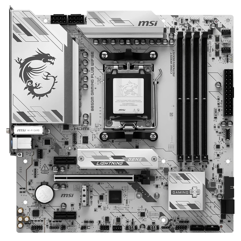 Placa Mãe MSI B850M Gaming Plus Wi-Fi6E Socket AM5 DDR5 AMD B850M Micro ATX - Imagem 2