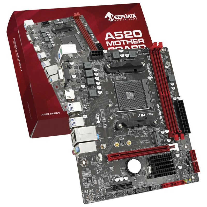 Placa Mãe Keepdata A520-KDGNV Socket AM4 VGA DDR4 AMD A520 Micro ATX