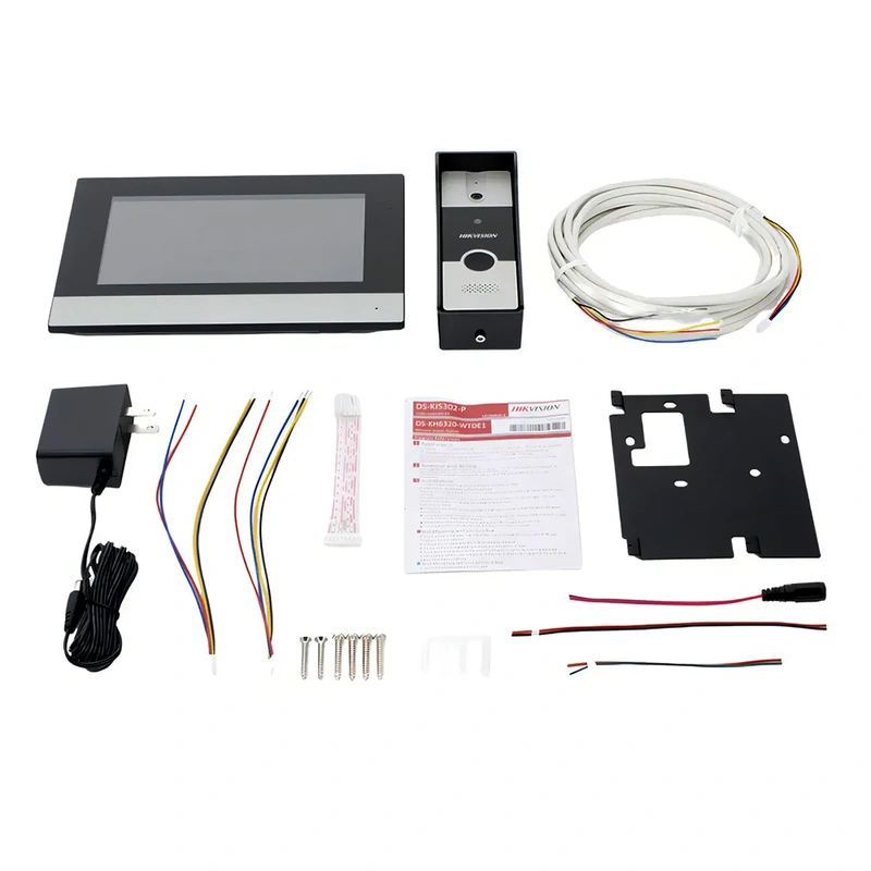 Vídeo Porteiro Hikvision DS-KIS302-P IP Hybrid Wi-Fi - Preto Prata (Kit) - Imagem 3