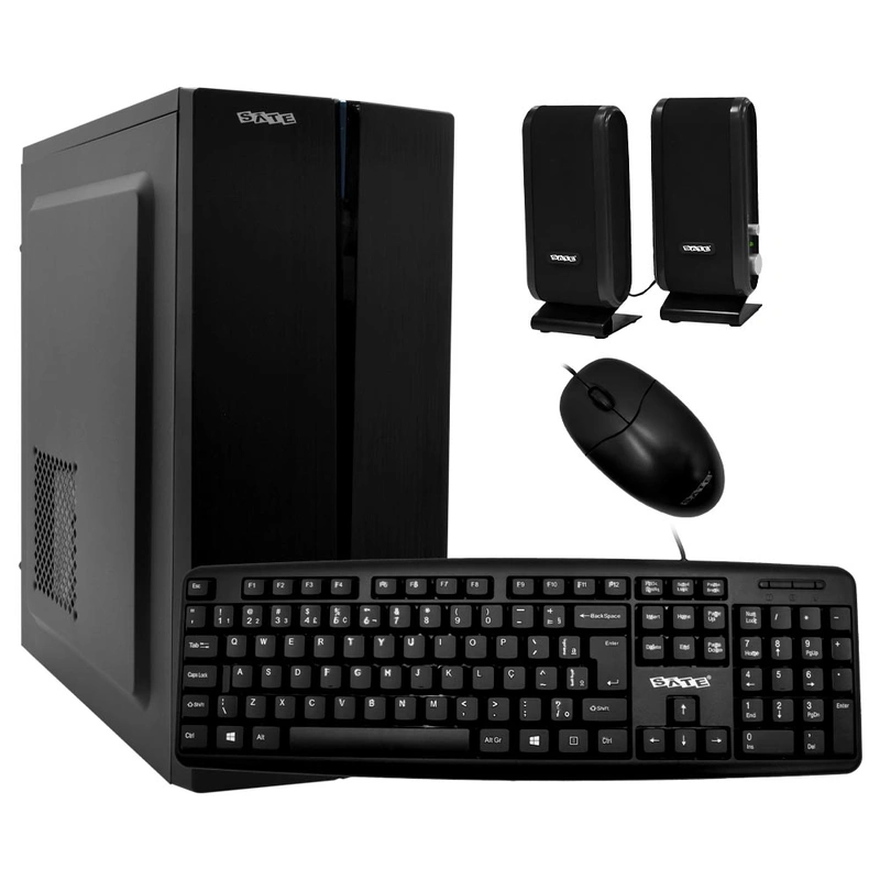 Gabinete Kit Satellite K704 Fonte 200W Speaker Mouse Teclado Português - Preto