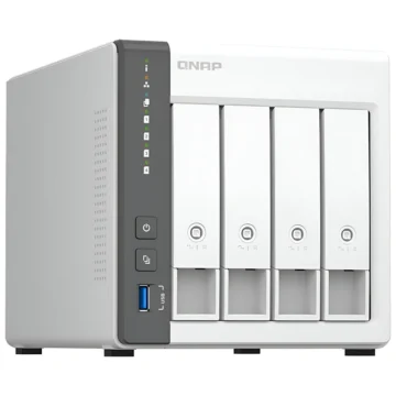 Servidor Nas Storage QNAP TS-433 ARM Cortex-A55 Quad Core 2.0 GHz 4GB RAM 4 Baias USB LAN