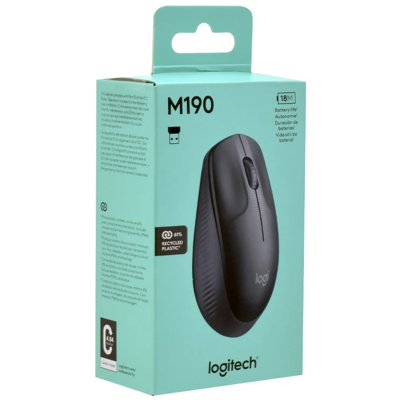 Mouse Logitech M190 Wireless - Cinza (910-005902) - Imagem 4