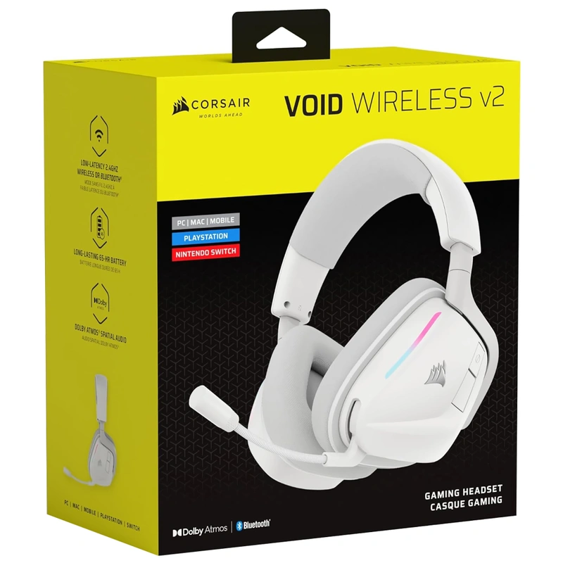 Headset Gamer Corsair VOID v2 Wireless - Branco (CA-9011380-WW) VOID Wireless V2 - Imagem 3