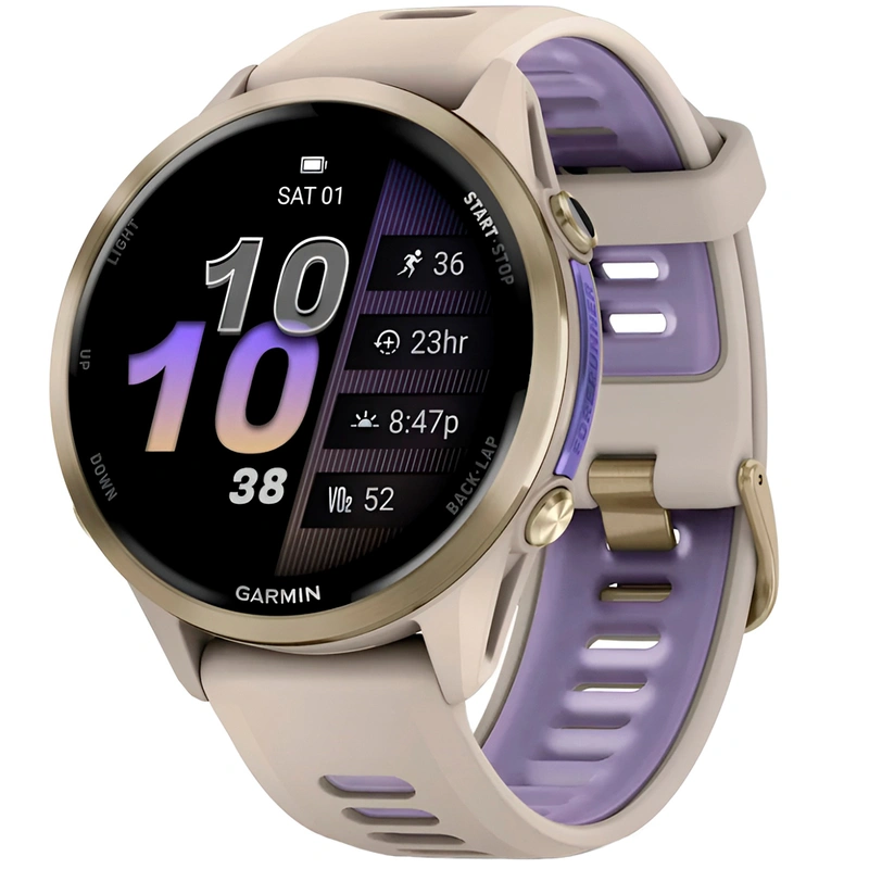Relógio Garmin Forerunner 970 - Dourado Cinza (010-02969-02) 5 ATM (50 metros)