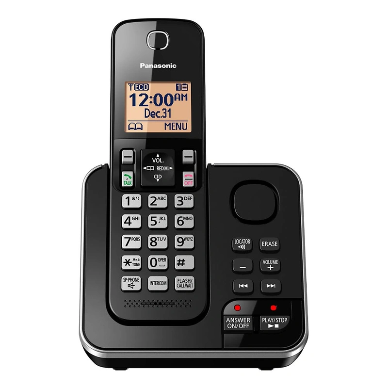 Telefone Panasonic KX-TGC362LAB Sem Fio Base Bina Viva-Voz 110V - Preto - Imagem 2