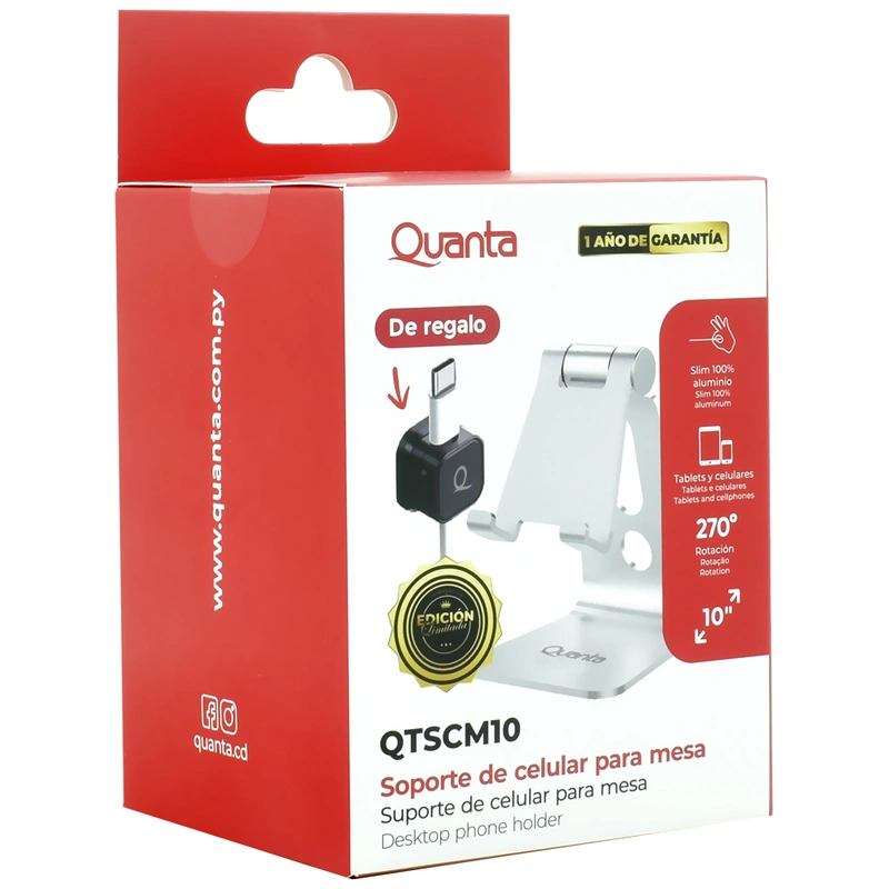 Suporte de Celular Quanta QTSCM10 para Mesa - Prata - Imagem 3