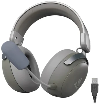Headset Gamer Ajazz AHM08 Max Wireless - Cinza Branco (986949) PC USB Receiver de 2.4G