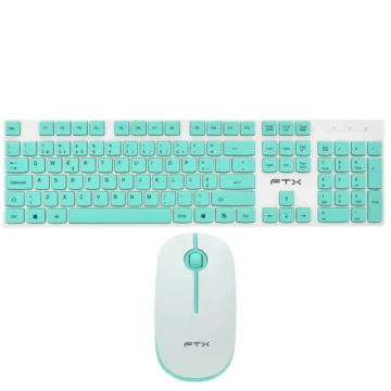 Teclado + Mouse FTX GK600 Wireless Português - Branco Verde