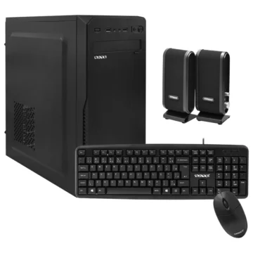 Gabinete Kit Satellite K701 Fonte 200W Speaker Mouse Teclado Português - Preto