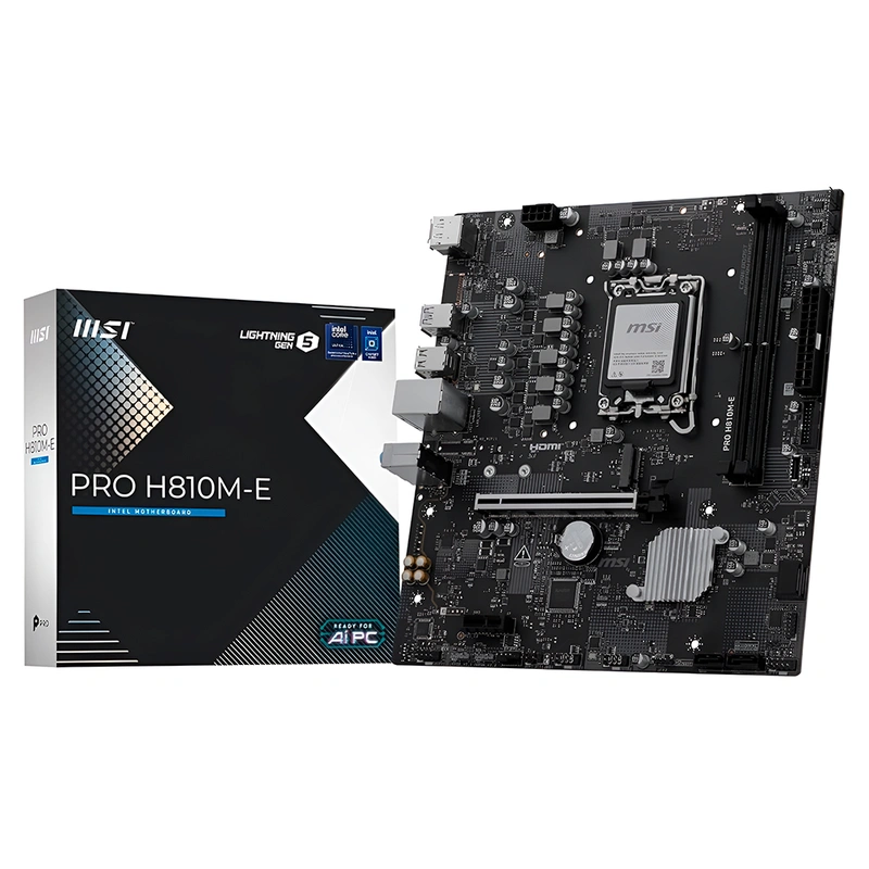 Placa Mãe MSI Pro H810M-E Socket LGA 1851 DDR5 Intel H810 2 x DDR5 UDIMM