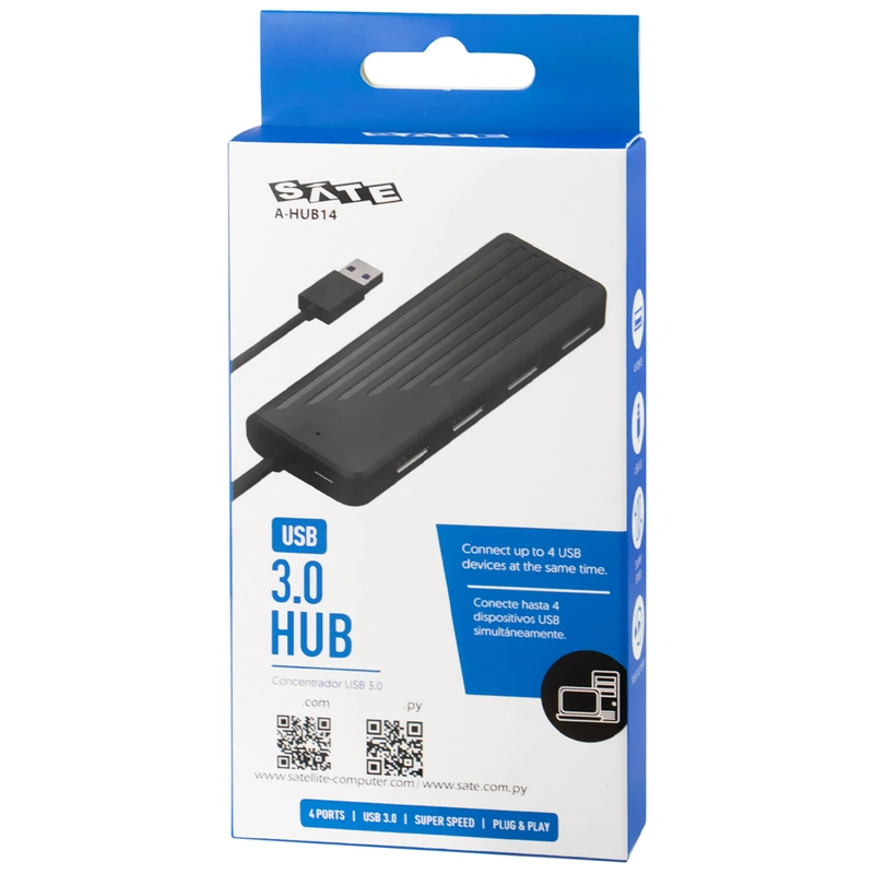 Hub USB 3.0 Satellite A-HUB14 4 Portas - Preto - Imagem 3