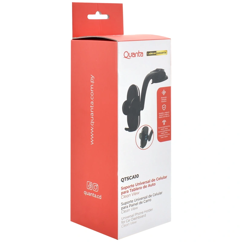 Suporte de Celular Quanta QTSCA10 Universal para Carro - Imagem 3