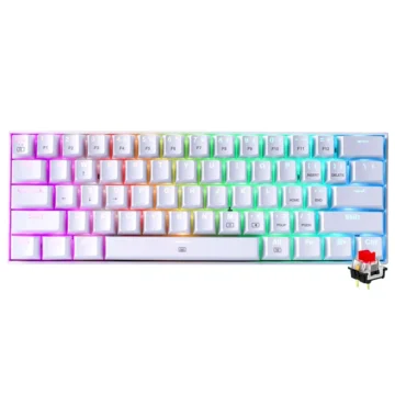 Teclado Gamer Mecânico Redragon K630W-RGB Dragonborn Mini USB RED Inglês - Branco