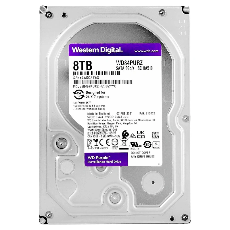 HD Western Digital 8TB WD Purple 3.5 SATA 6Gb/s WD84PURZ
