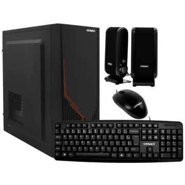 Gabinete Kit Satellite K707 Fonte 200W Mouse Speaker Teclado Português - Preto