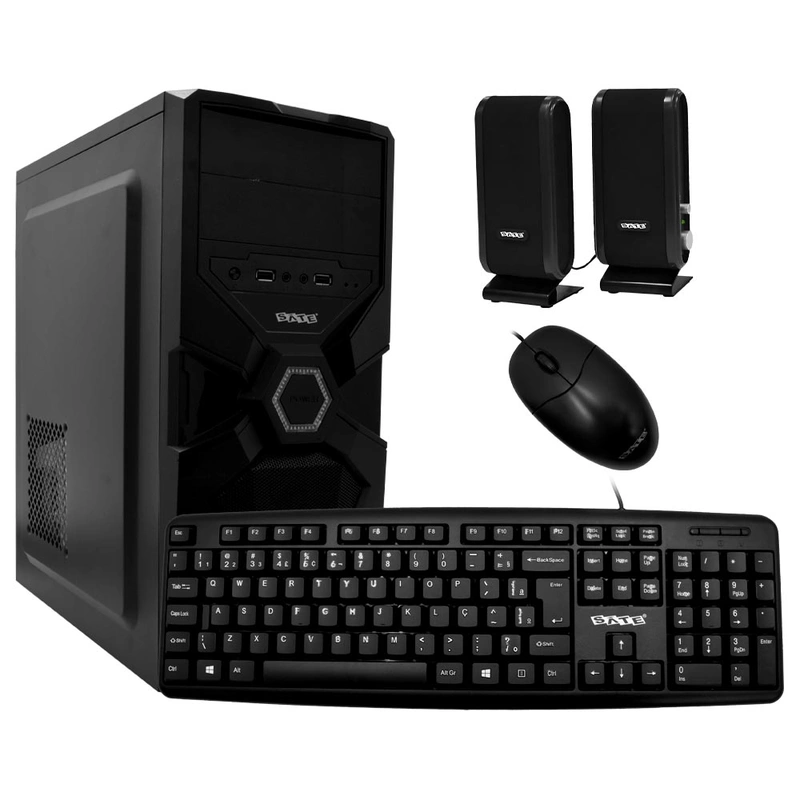 Gabinete Kit Satellite K731 Fonte 200W Speaker Mouse Teclado Português - Preto