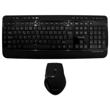 Teclado + Mouse Quanta QTKTM1600 Wireless Português - Preto USB Receiver