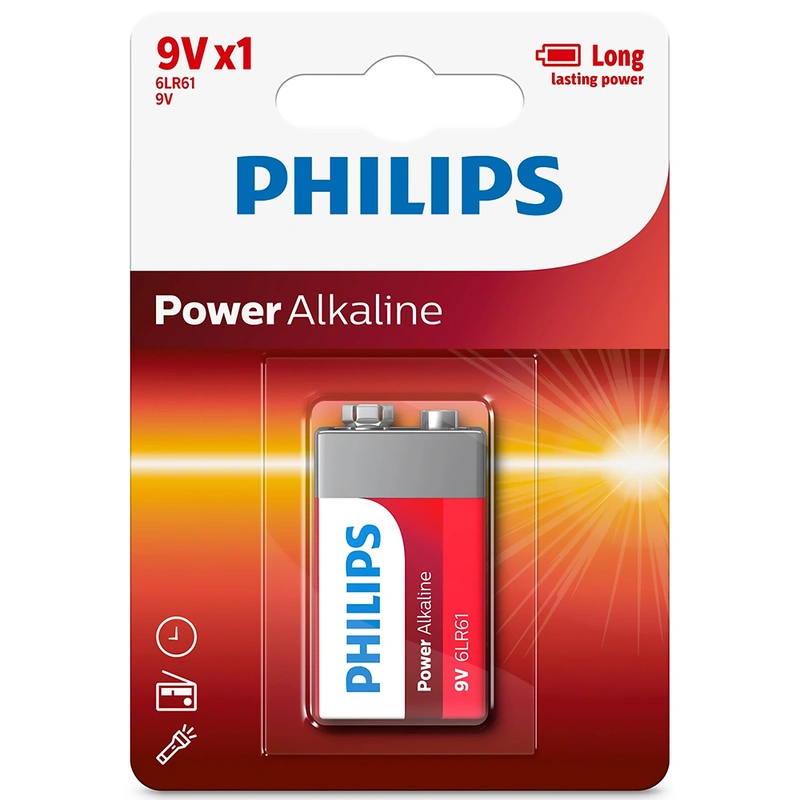 Pilha Philips Alkaline Power 9V - 6LR61P1B97 Power Alkaline - Imagem 3