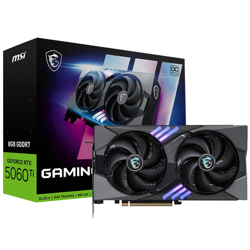 Placa de Vídeo MSI Gaming OC 8GB GeForce RTX5060TI GDDR7 - 912-V536-026