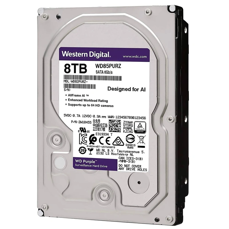 HD Western Digital 8TB WD Purple Surveillance 3.5 SATA 3 - 6Gb/s WD85PURZ - Imagem 2