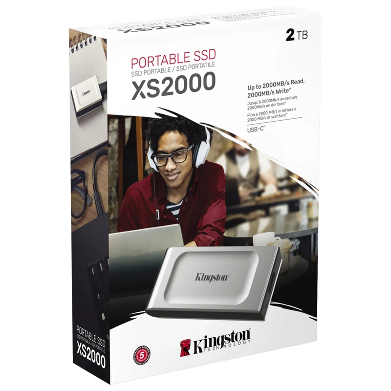 SSD Externo Kingston 2TB Portátil XS2000 - Prata Preto (SXS20002000G) USB-C - Imagem 4