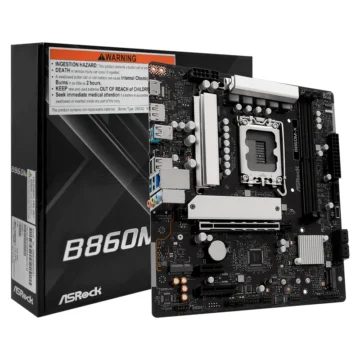 Placa Mãe ASRock B860M-X Socket LGA 1851 DDR5 Intel B860 2 módulos DIMM DDR5