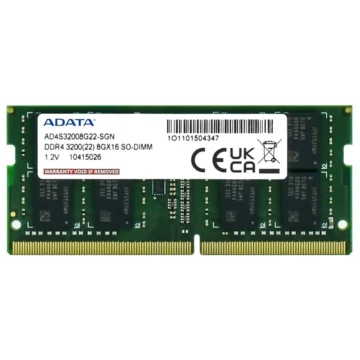 Memória RAM para Notebook ADATA DDR4 8GB 3200MHz - AD4S32008G22-SGN SODIMM