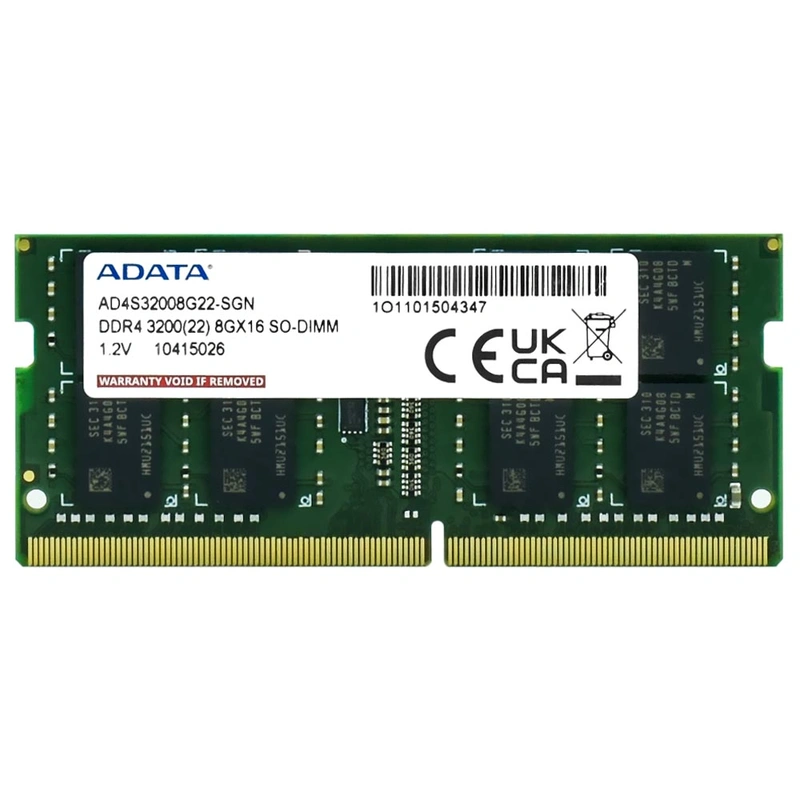Memória RAM para Notebook ADATA DDR4 8GB 3200MHz - AD4S32008G22-SGN SODIMM