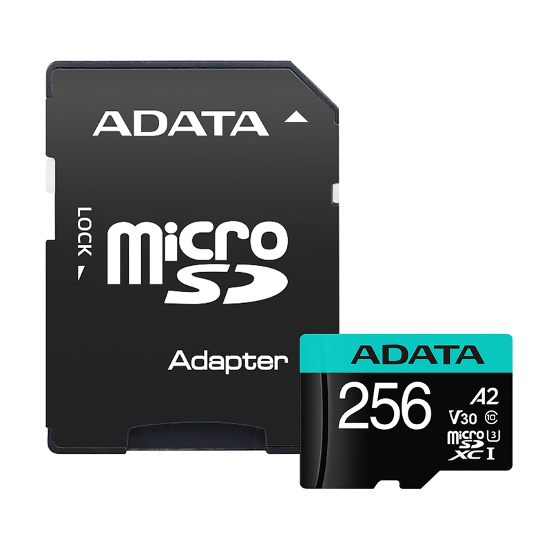 Cartão de Memória Micro SD ADATA V30 256GB Classe 10 4K - AUSDX256GUI3V30SA2-RA1