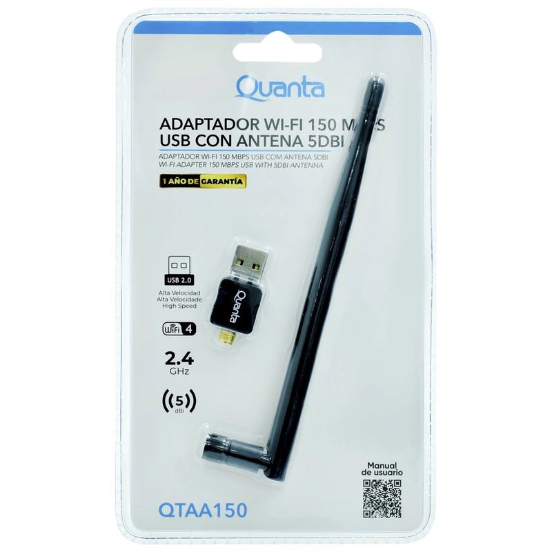 Adaptador Wifi Quanta QTAA150 USB 2.4GHz 150Mbps - Imagem 3