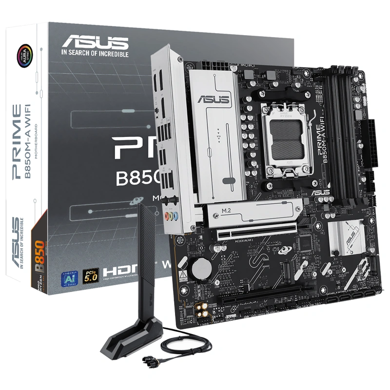 Placa Mãe ASUS Prime B850M-A Wi-Fi Socket AM5 DDR5 AMD B850 Micro ATX