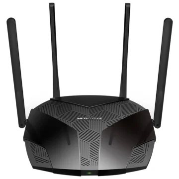 Roteador Mercusys MR80X AX3000 Dual Band 2.4GHz 5GHz Wi-Fi 6 4 Antenas - Preto