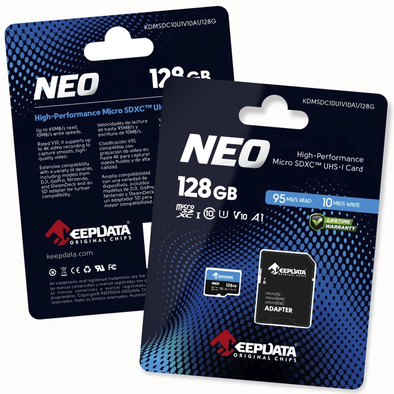 Cartão de Memória Micro SD Keepdata Neo C10 XC I U1 V10 A1 128GB - KDMSDC10U1V10A1128G - Imagem 3